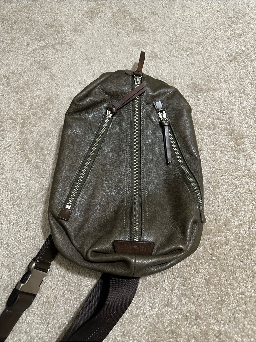 Coach Olive Green Leather Belt Bag